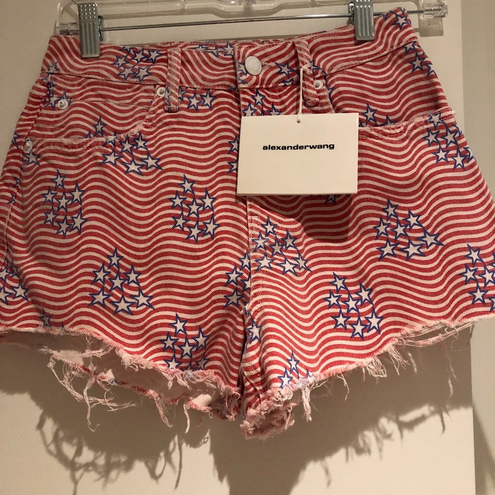 ALEXANDER WANG STARS AND STRIPES BITE SHORTS